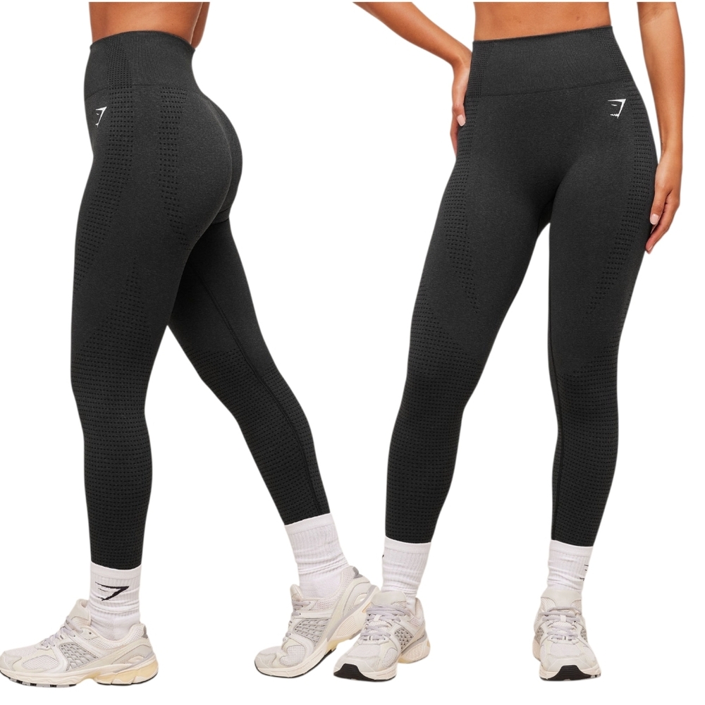Gymshark Vital Seamless 2.0 Leggings Marl Black Size Medium